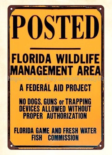 Florida Hunting Fishing & Outdoor Adventures - Металлическая жестяная табличка с надписью «Зона
